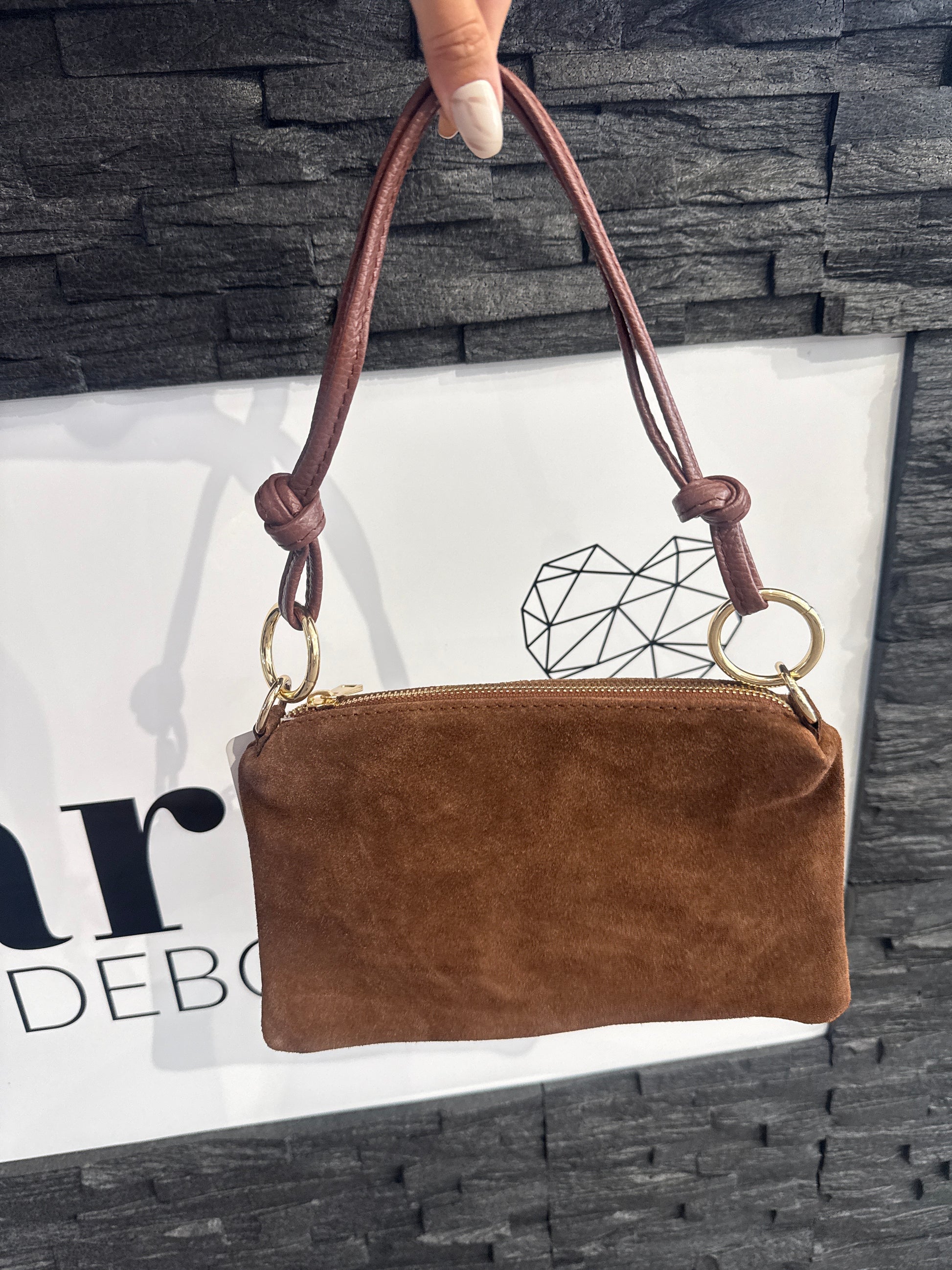 Tasche -7888- WILDLEDER BRAUN - Sarahs Modeboutique