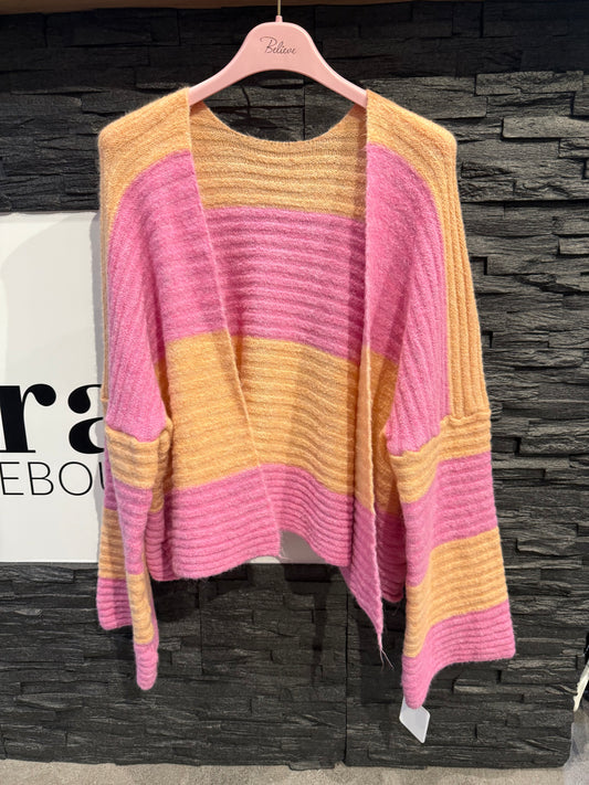 CARDIGAN -1777- PINK/APRICOT - Sarahs Modeboutique