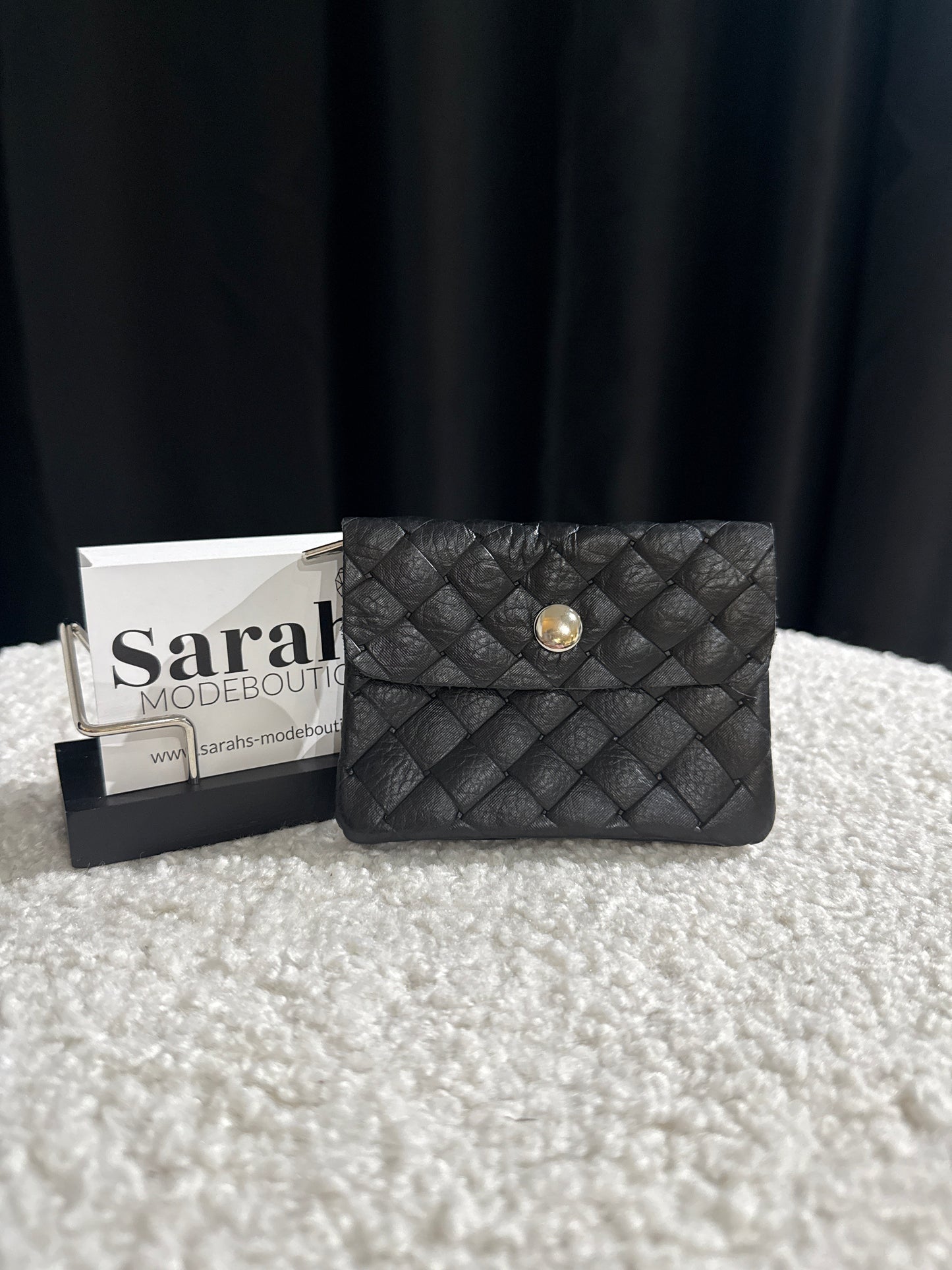 Portmonee schwarz geflochten - Sarahs Modeboutique