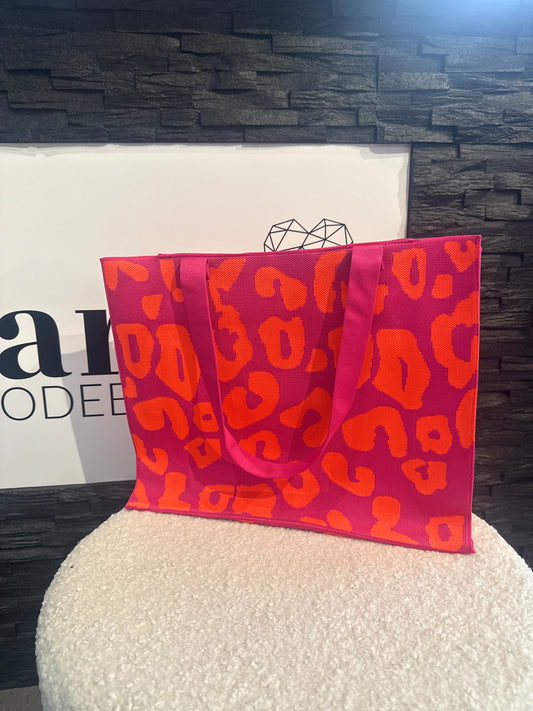 SHOPPER -4460- PINK/ORANGE - Sarahs Modeboutique