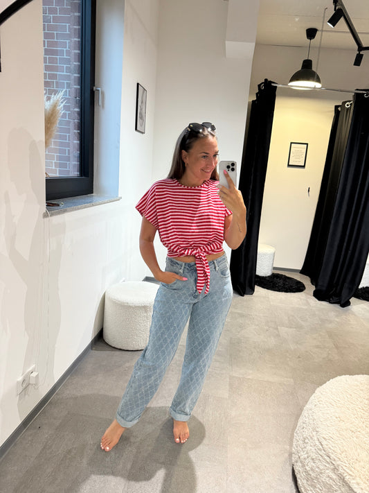 MOM JEANS -1365- GEMUSTERT - Sarahs Modeboutique