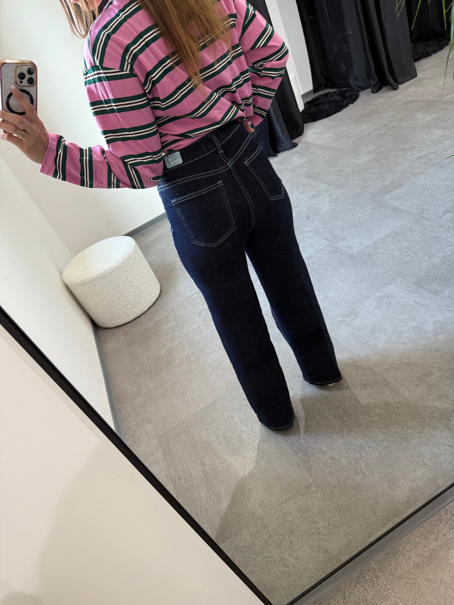 Jeans dunkelblau straight -8092-