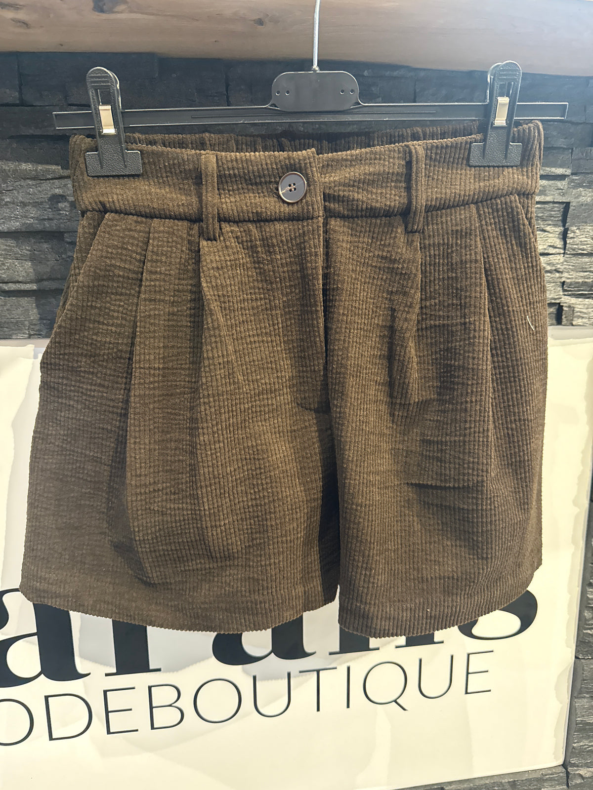 CORD-SHORTS -6555- BRAUN