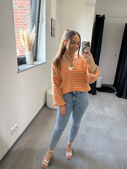 Cardigan -7362- beige/orange