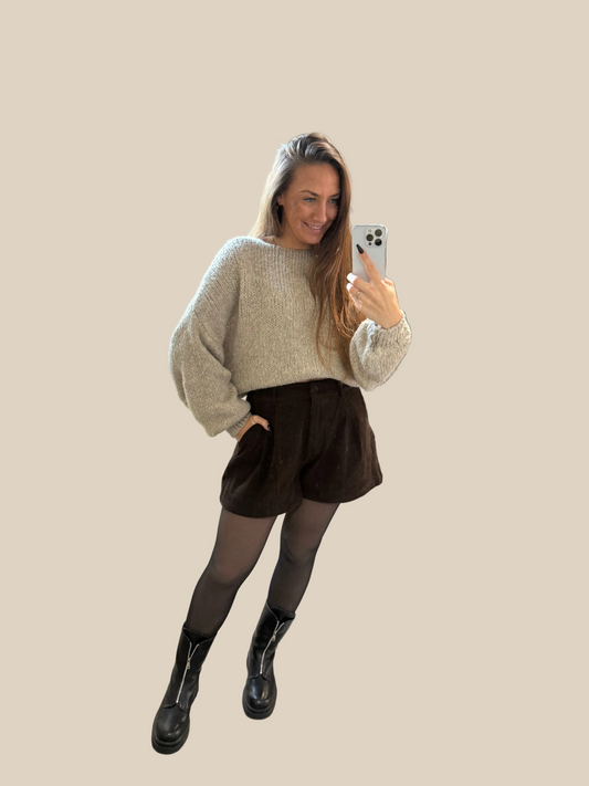 PULLOVER MIT SCHLEIFE -9008- BEIGE