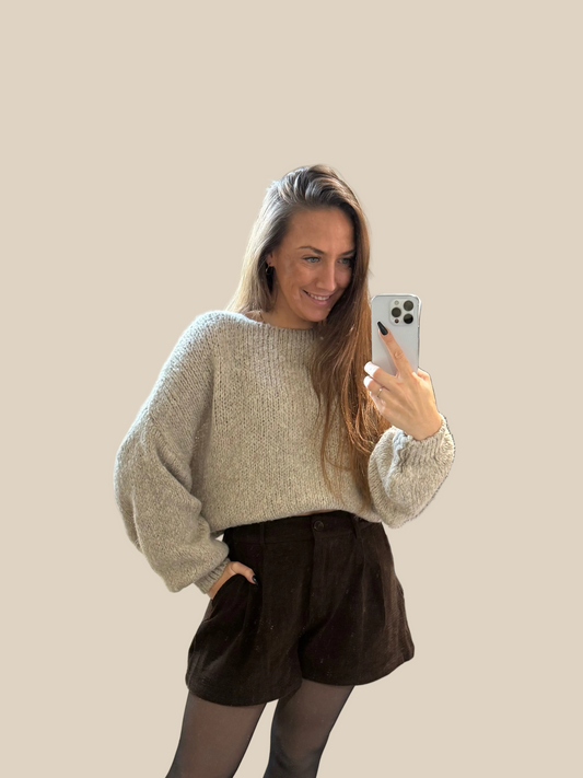 PULLOVER MIT SCHLEIFE -9008- BEIGE