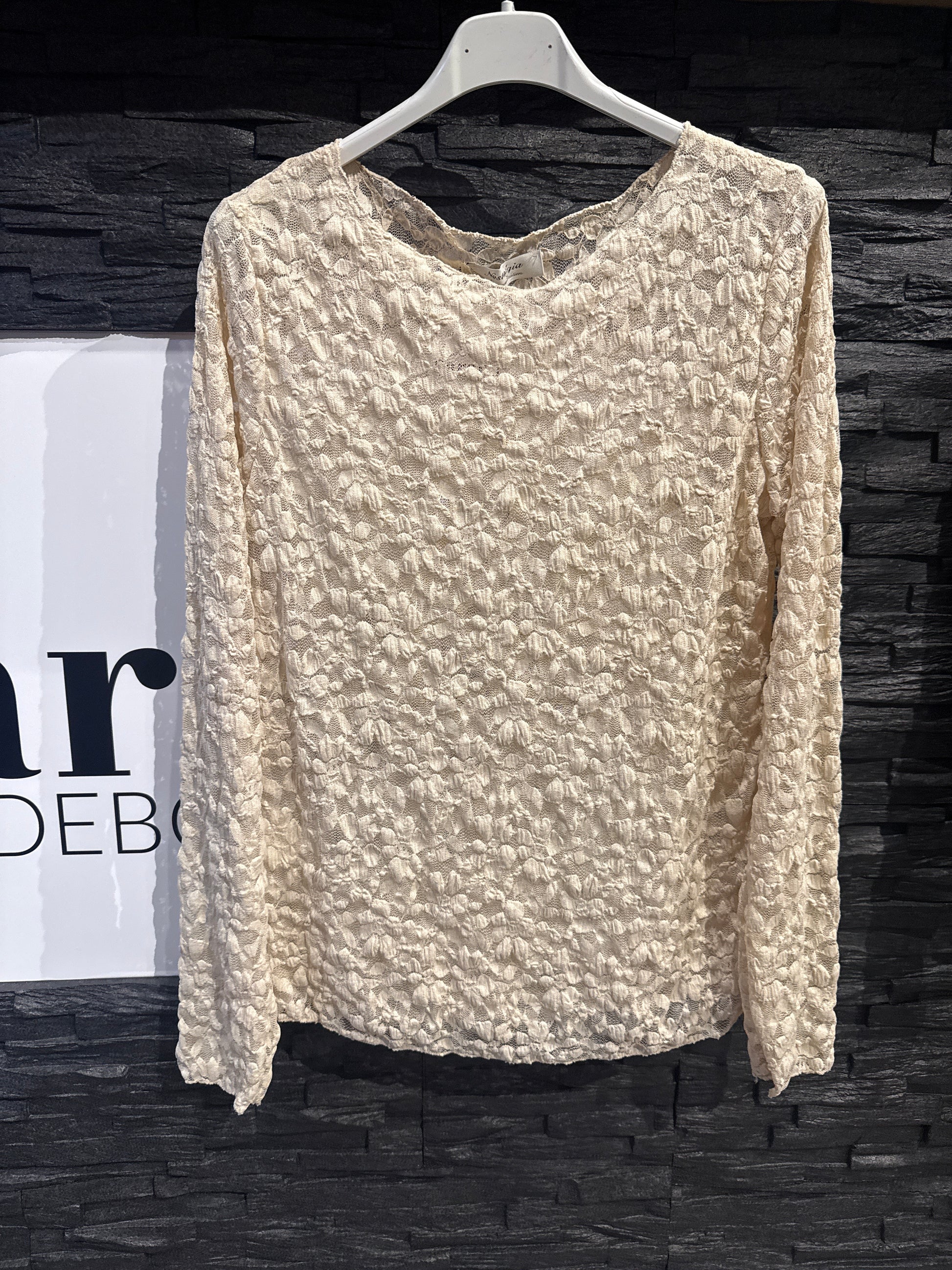 Spitzenshirt -1416- beige - Sarahs Modeboutique