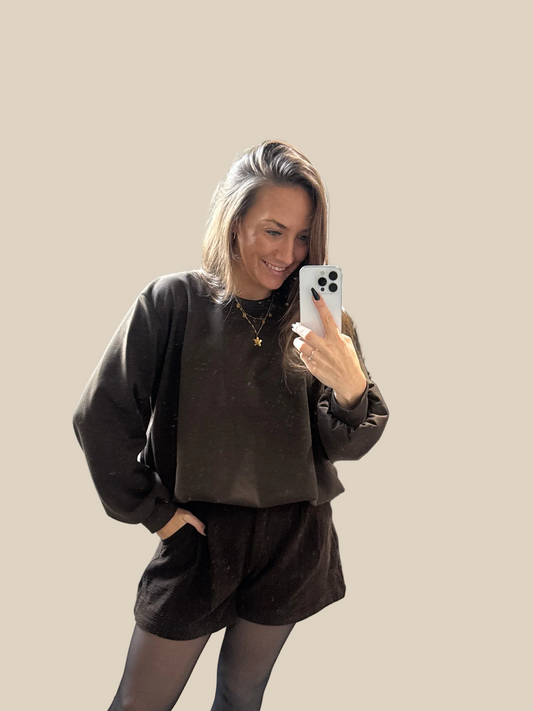 SOFT PULLOVER GERAFFT -9012- BRAUN