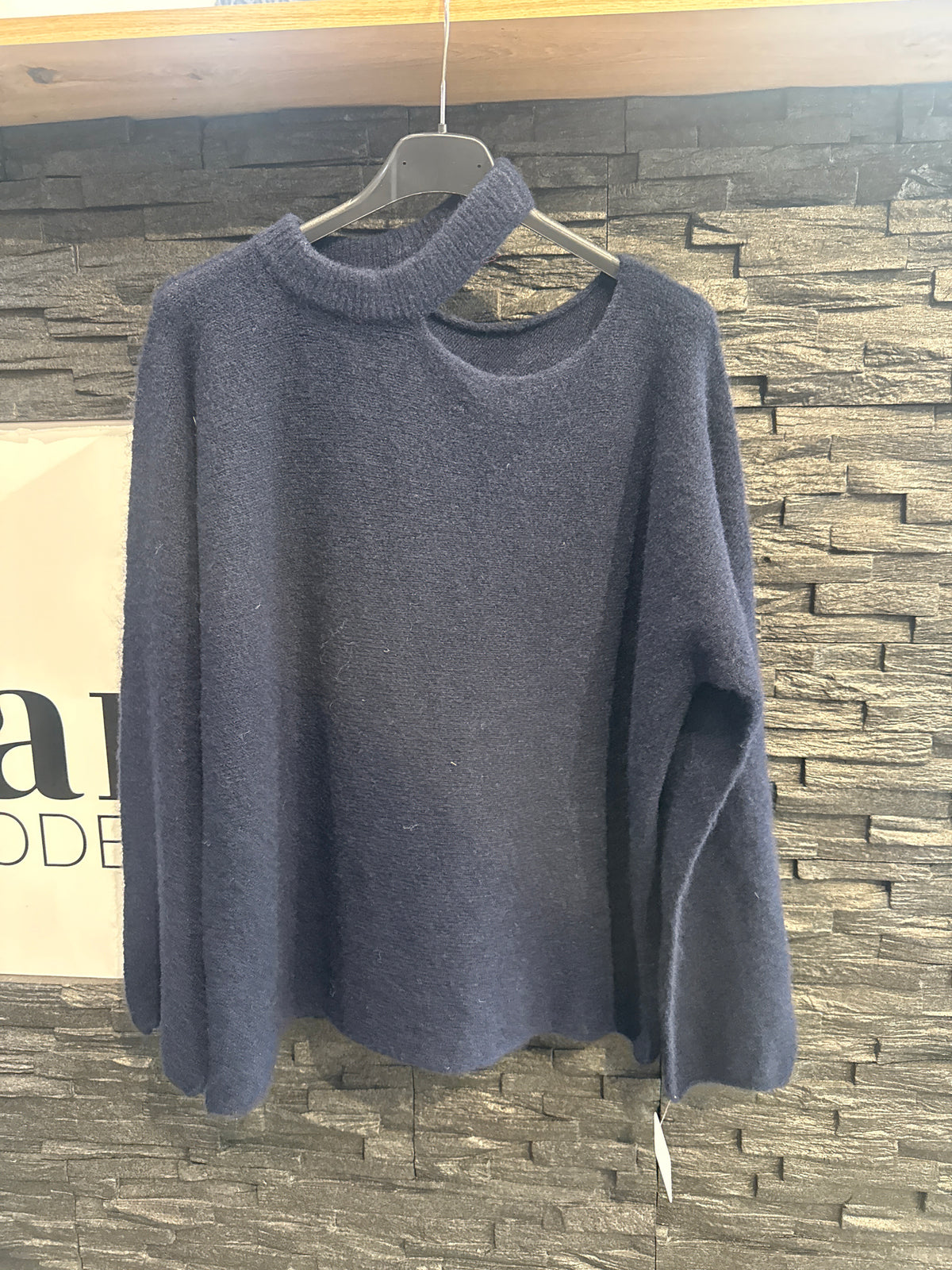 PULLOVER MIT CUT-OUT -9013- DUNKELBLAU