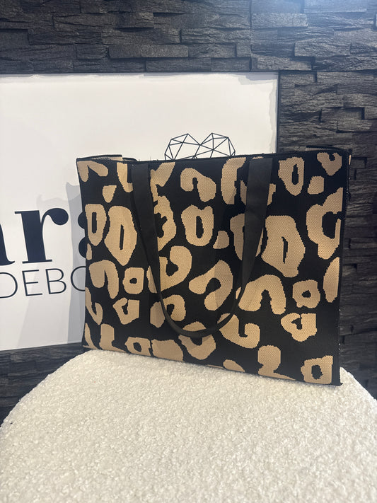 SHOPPER -4460- SCHWARZ/BEIGE - Sarahs Modeboutique