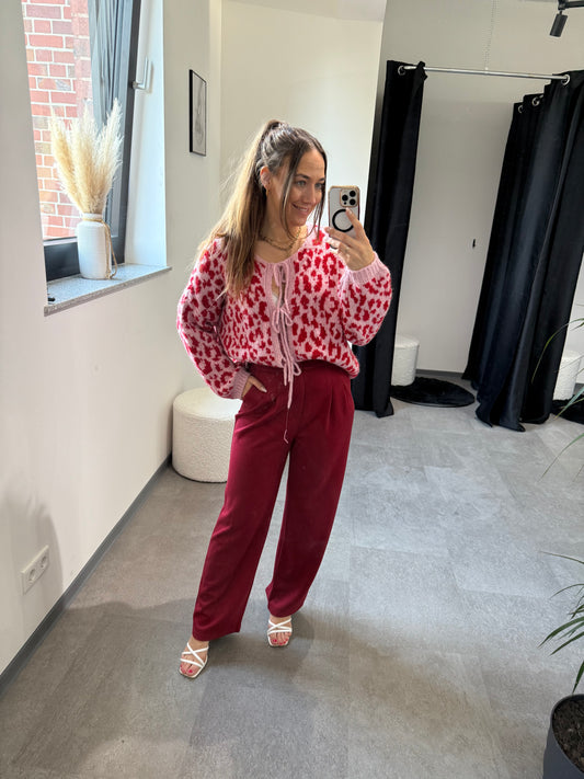 Leo Cardigan -7363- rot/rosa
