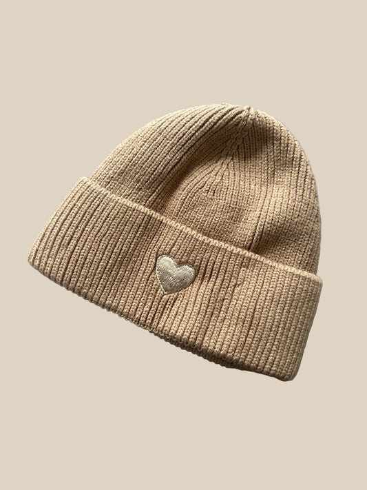 MÜTZE HERZ -3455- TAUPE