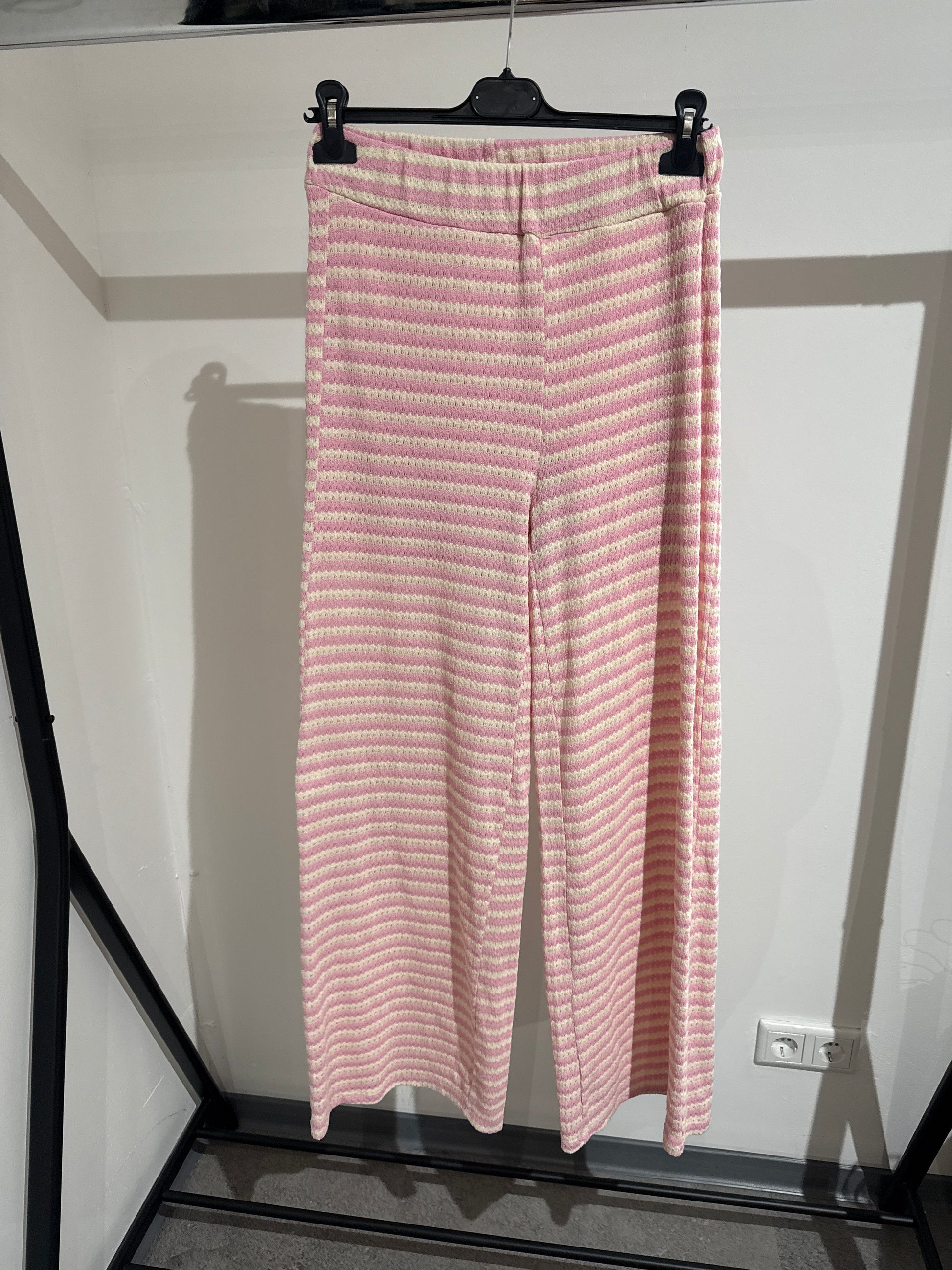STRICKHOSE -1459- ROSA/CREME - Sarahs Modeboutique