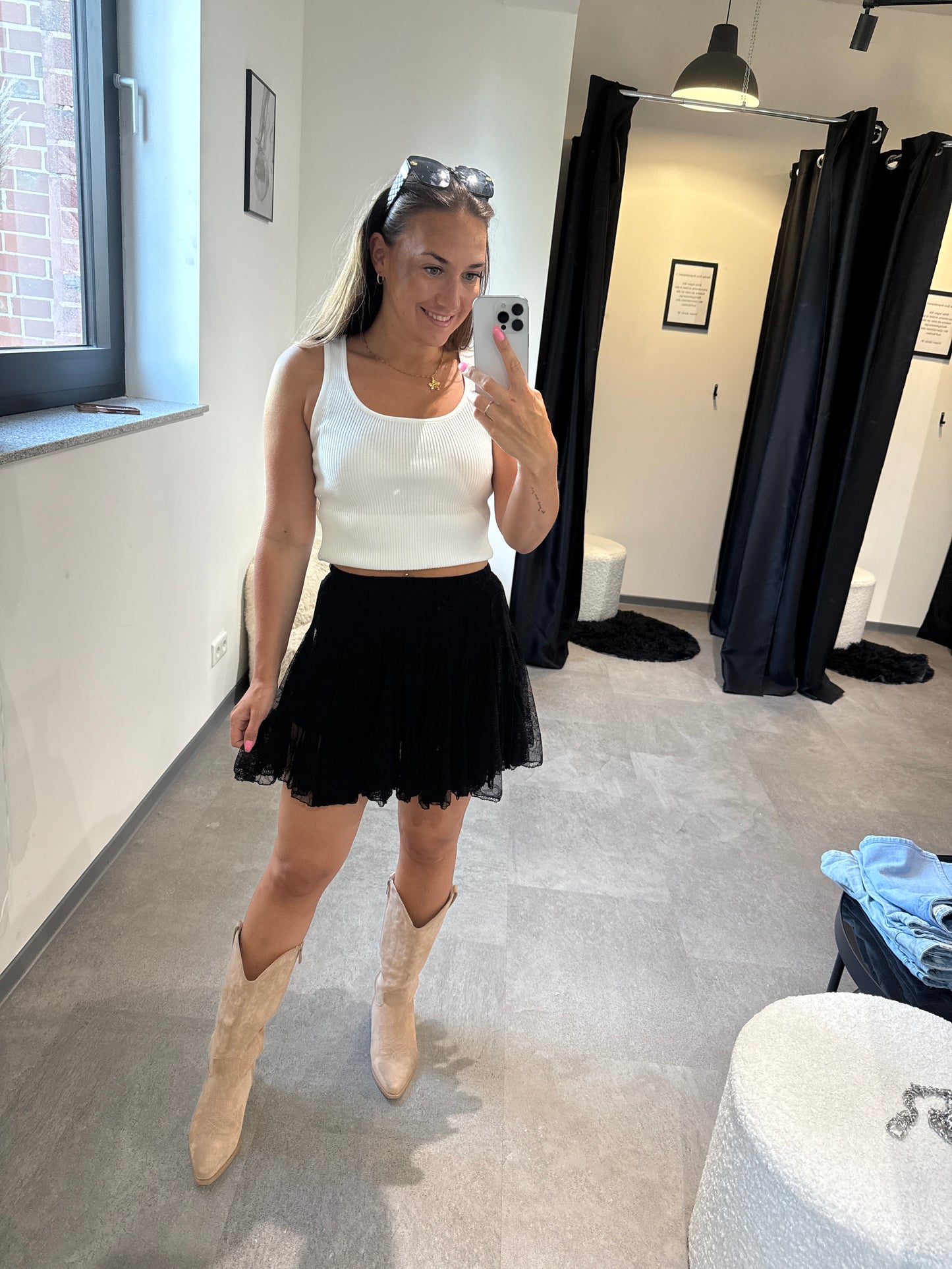 Spitzenrock -3452- schwarz - Sarahs Modeboutique