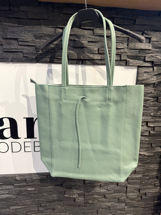 SHOPPER MIT REISSVERSCHLUSS -1333- DUNKELMINT - Sarahs Modeboutique