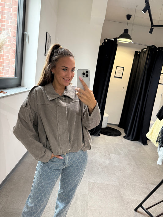 CORD JACKE -6788- TAUPE/GRAU