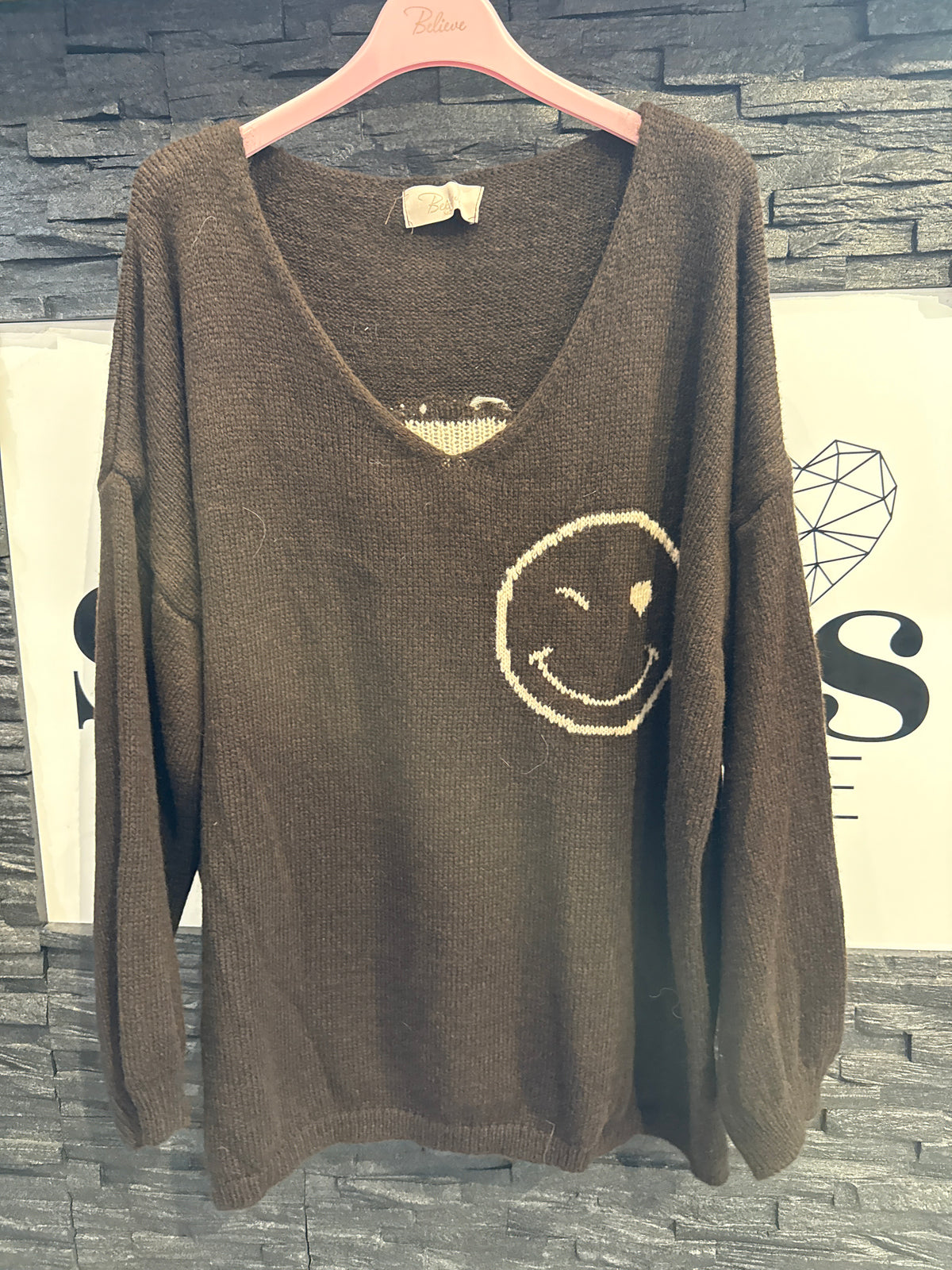 OVERZISE PULLOVER -7899- BRAUN