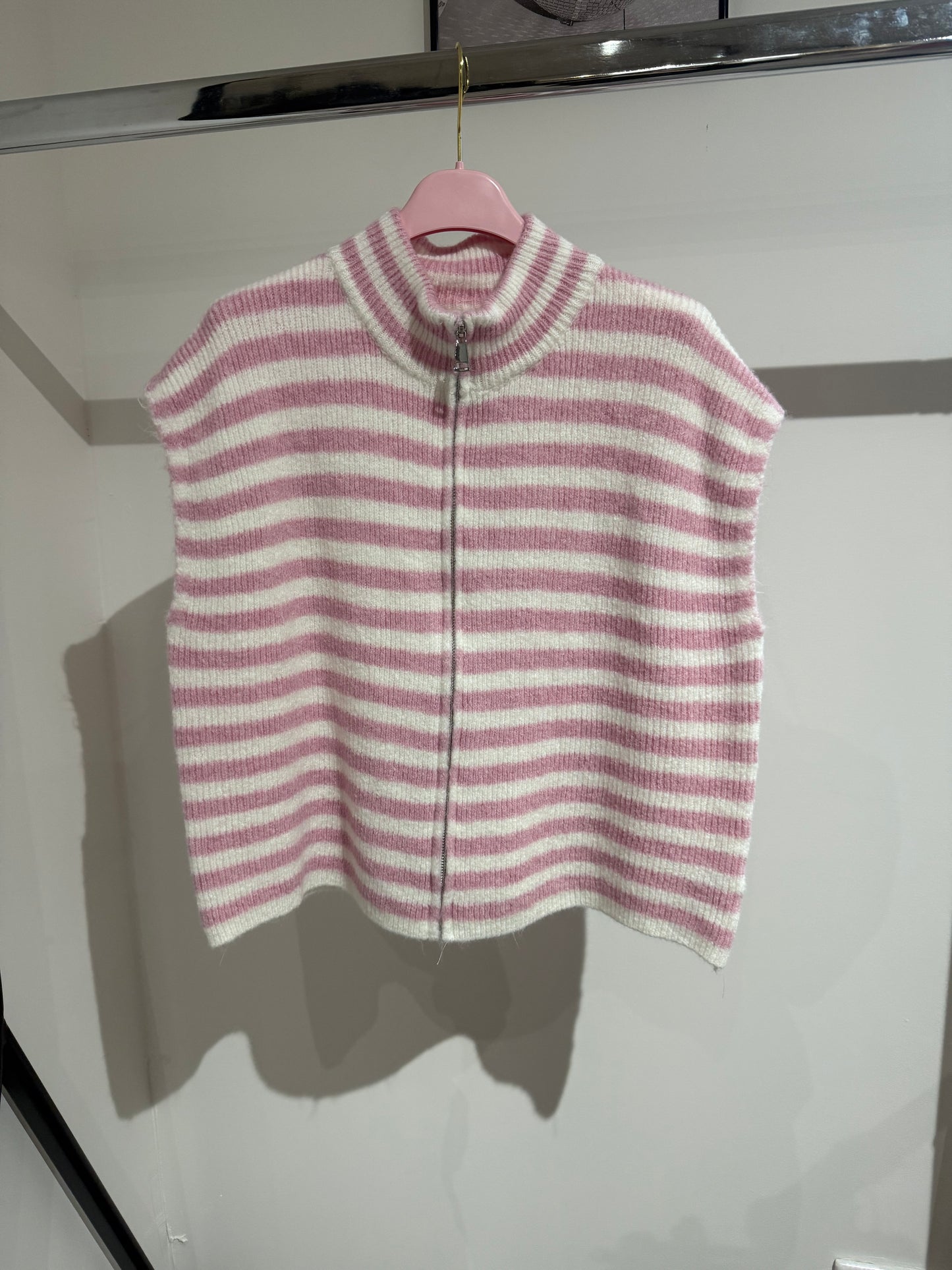 STRICKWESTE -1472- ROSA/CREME - Sarahs Modeboutique