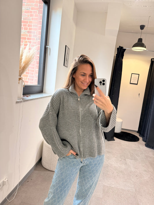 ZIPPER -8847-  GRAU