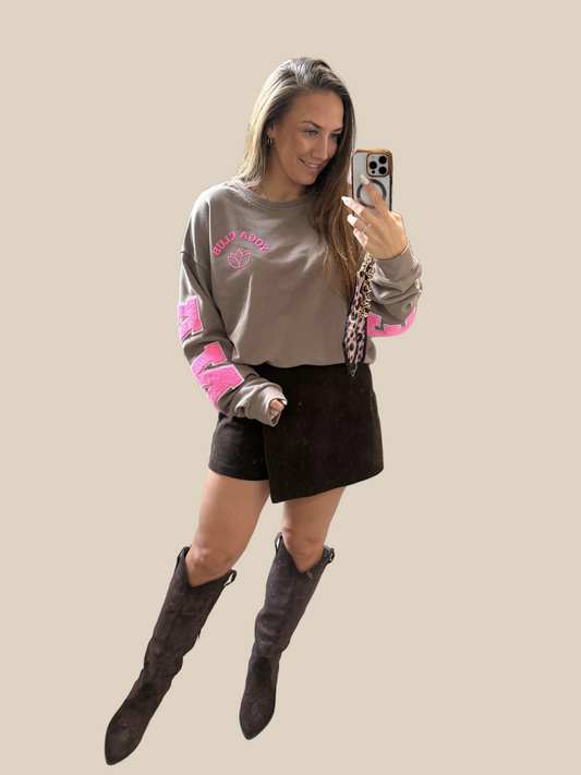 PULLOVER YOGA CLUB -4992- TAUPE - Sarahs Modeboutique