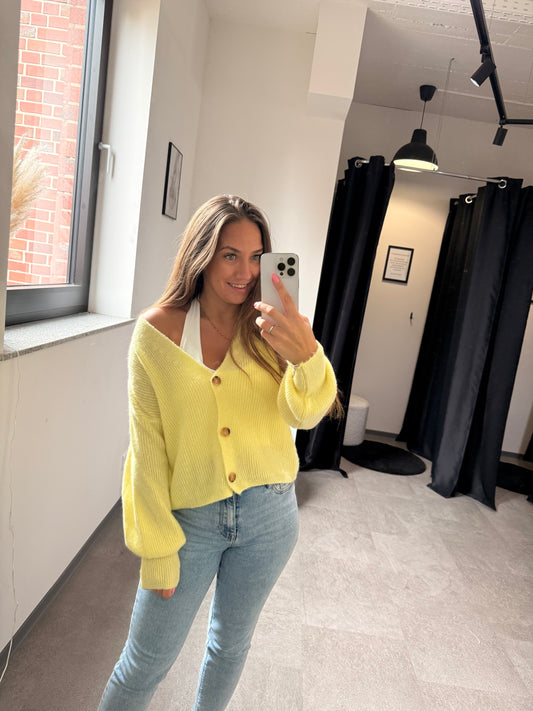 CARDIGAN -151- GELB - Sarahs Modeboutique