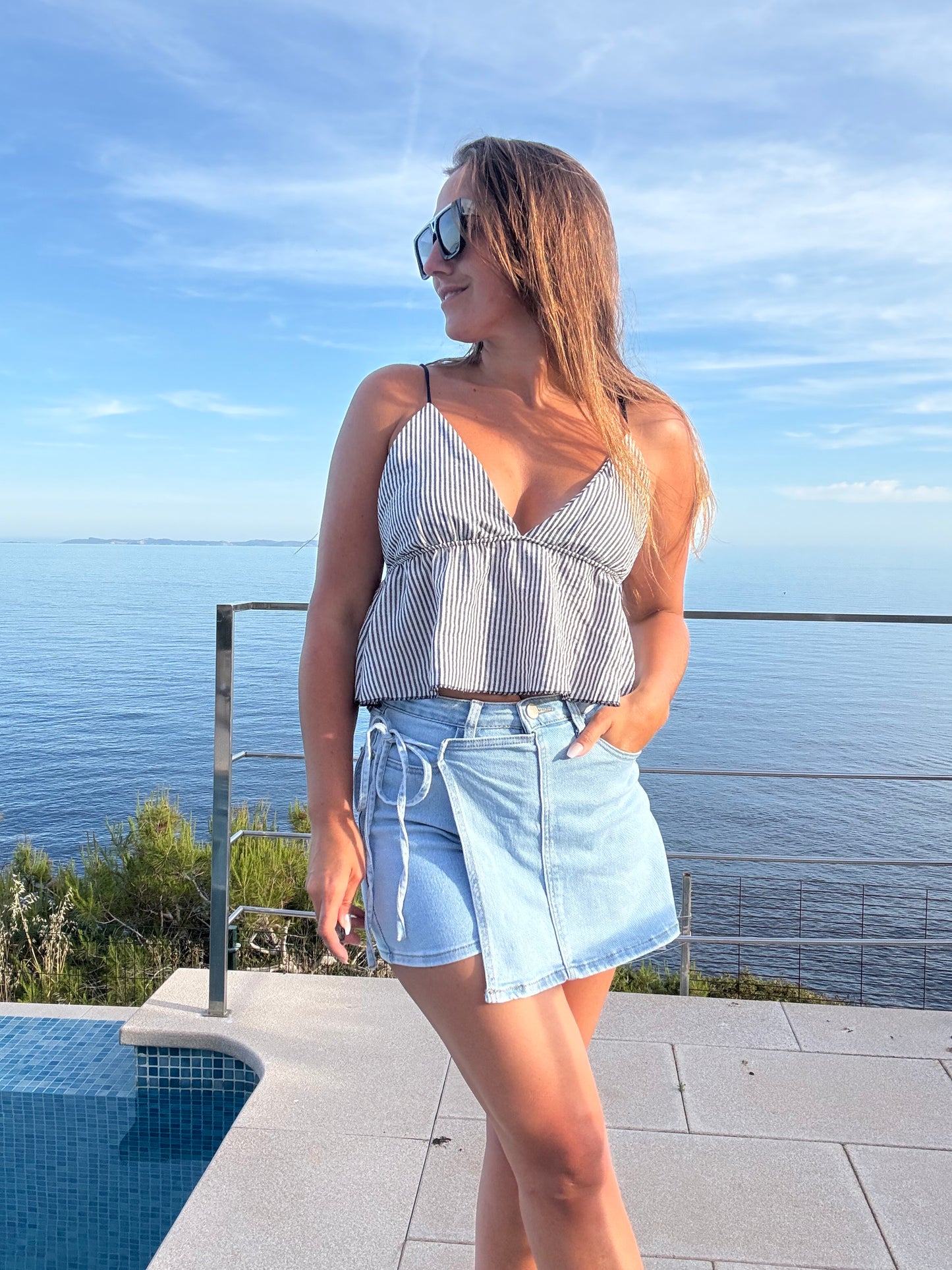 TOP GESTREIFT -1450- DUNKELBLAU - Sarahs Modeboutique