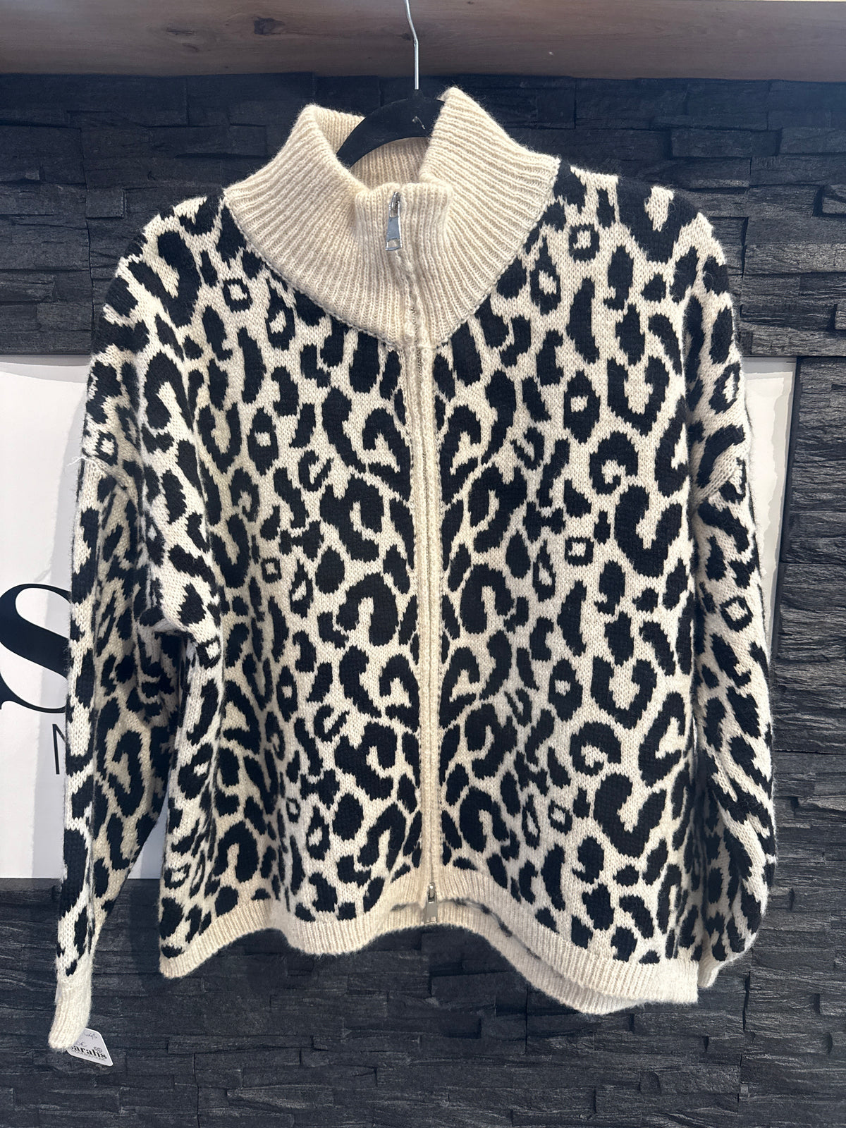 STRICKJACKE ZIPPER -4988- Weiß