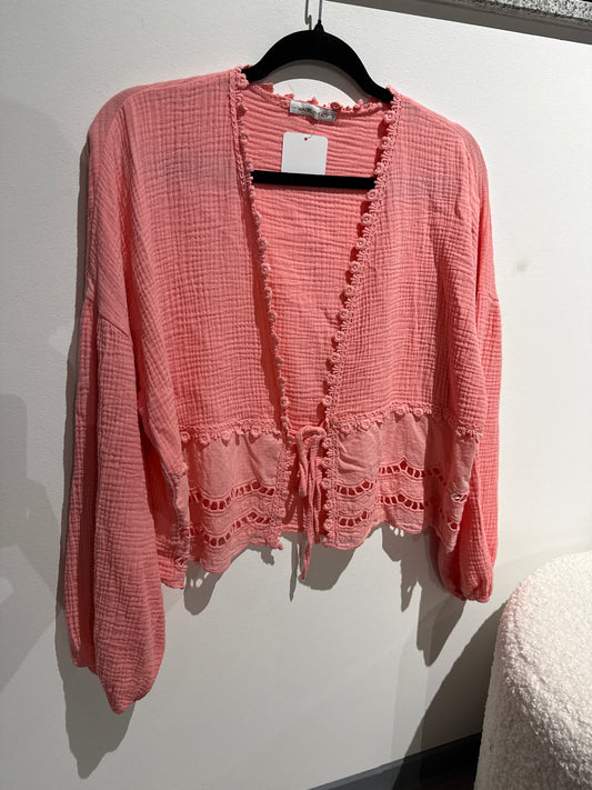 Musselinbluse -3923- aprico