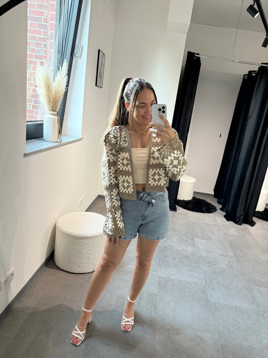 Cardigan -7365- taupe