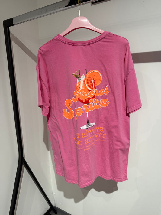 T-SHIRT APEROL -3341- PINK - Sarahs Modeboutique