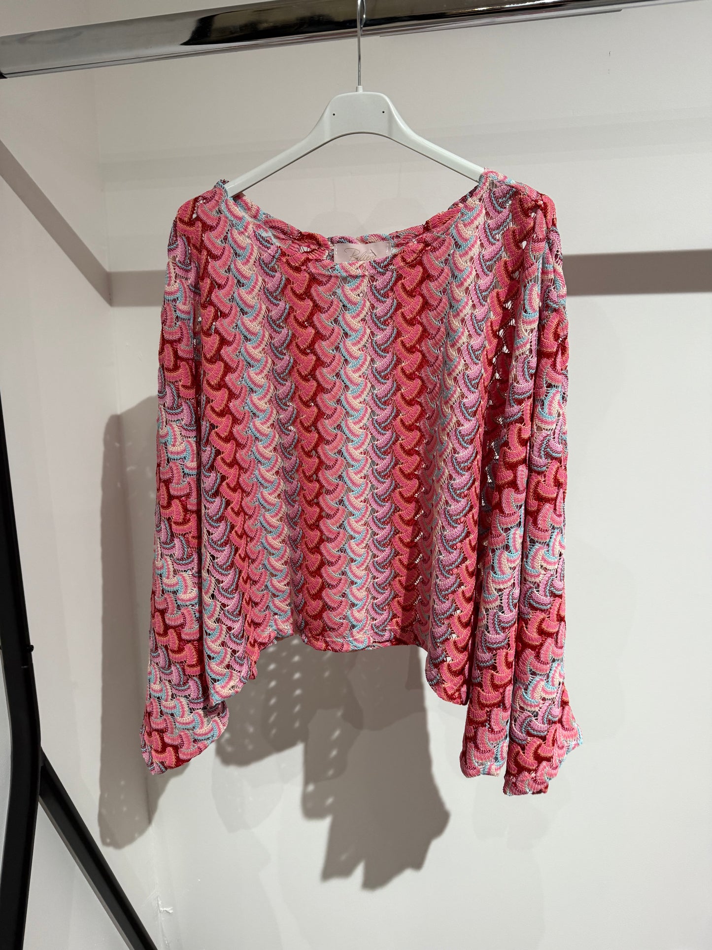 SHIRT MIT WUNDERSCHÖNEM MUSTER -1474- ROSA