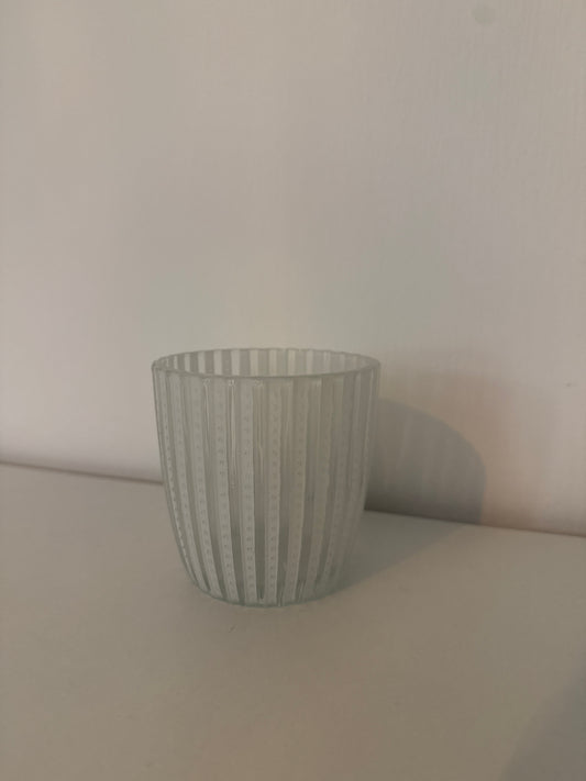 Windlicht -WA008- weiß mit Punkten - Sarahs Modeboutique