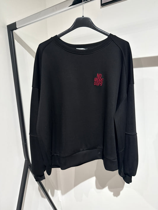 Pullover „No more oops“ -3355- schwarz