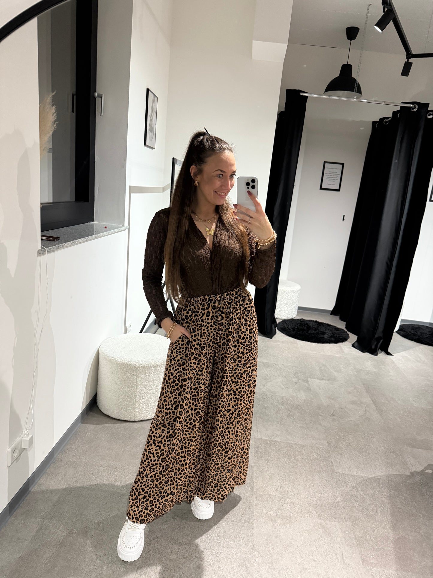 LEOPRINT HOSE BRAUN -6891- - Sarahs Modeboutique