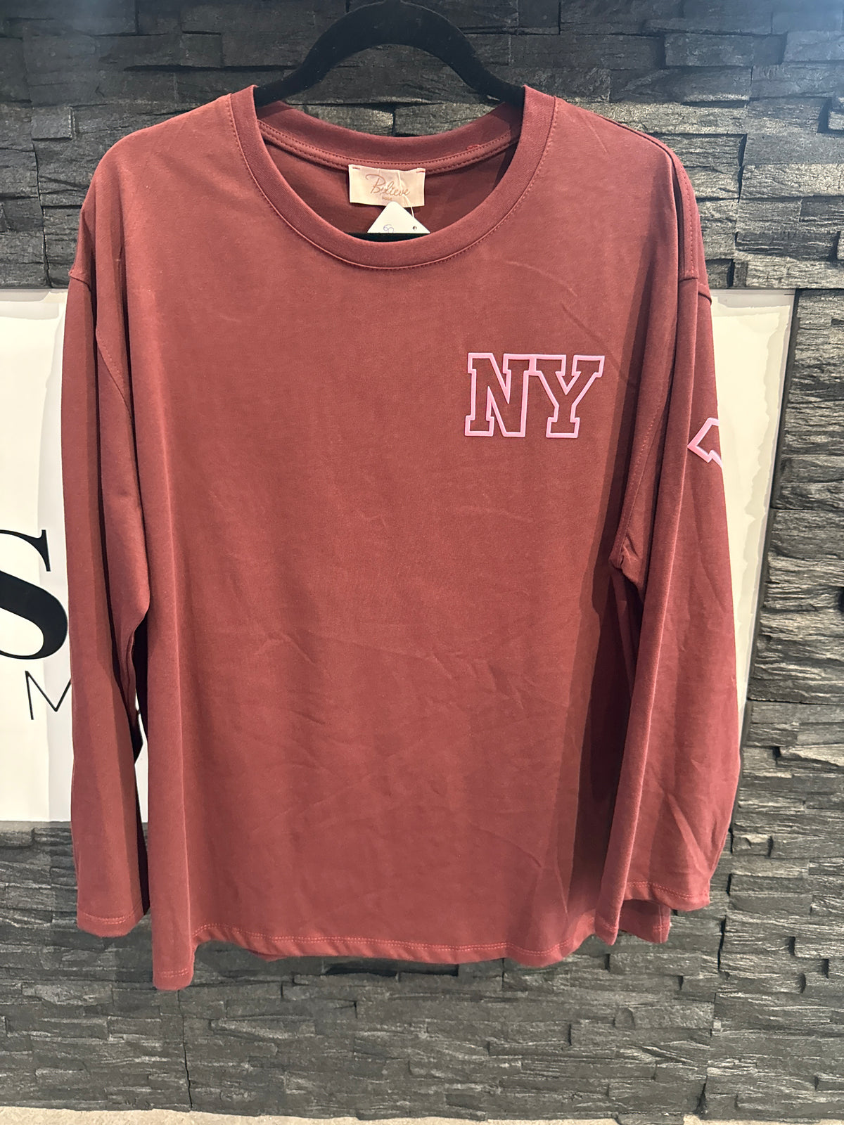 SWEATSHIRT NEW YORK -6002- BORDEAUX