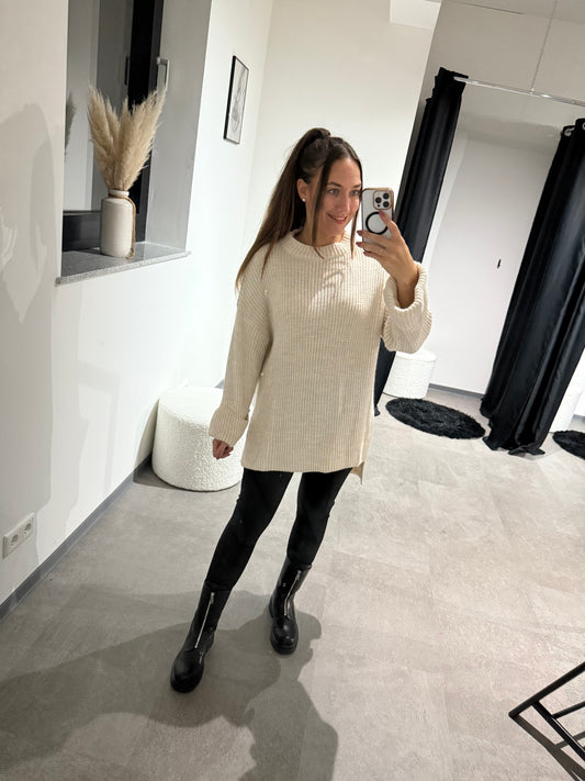 Schlitzpulli-1596- Creme