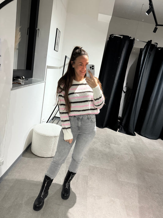 Mom Jeans -8825- hellgrau - Sarahs Modeboutique
