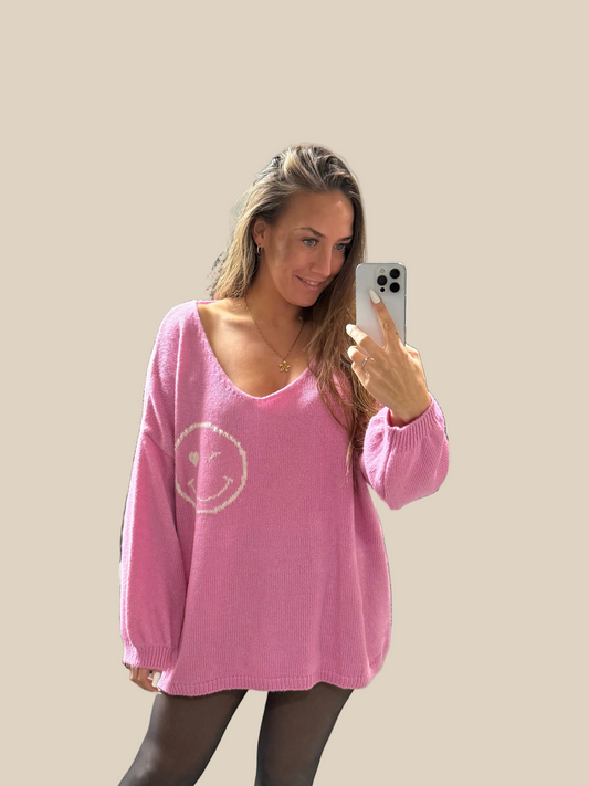 OVERZISE PULLOVER -7899- PINK - Sarahs Modeboutique