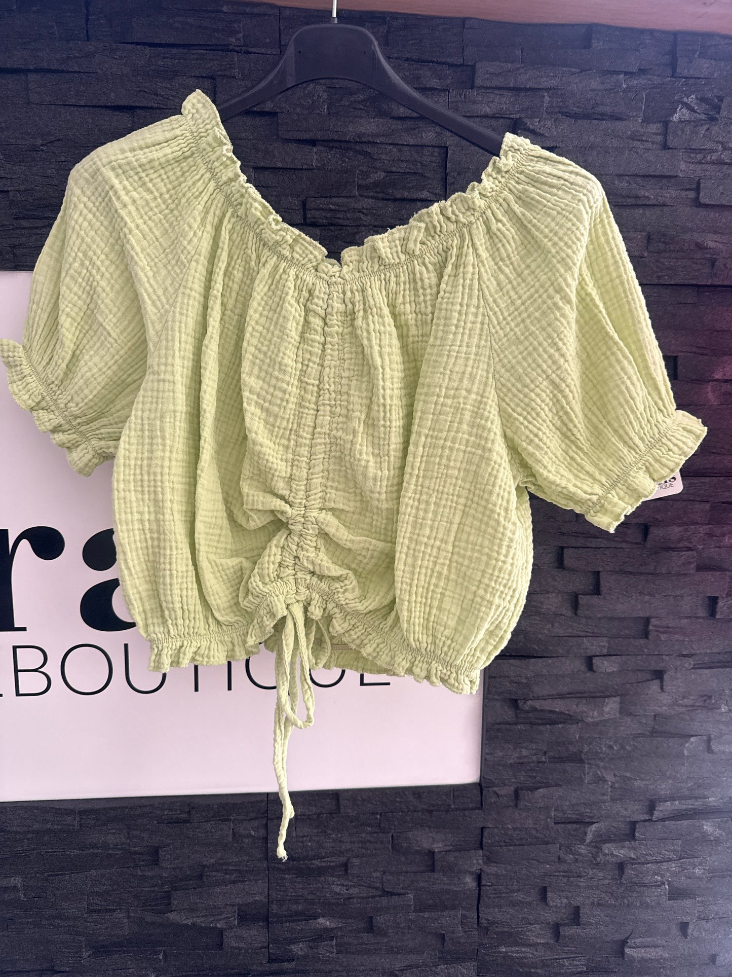MUSSELINBLUSE -3338- KIWI