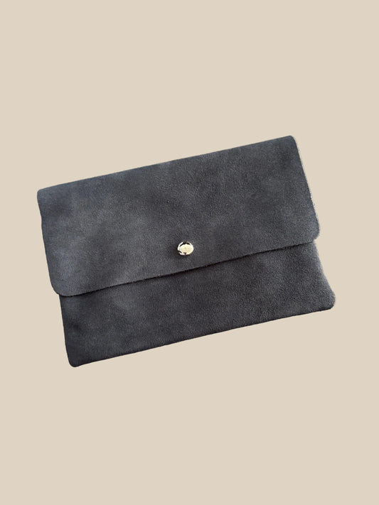 UMHÄNGETASCHE -6004- WILDLEDER DUNKELGRAU - Sarahs Modeboutique