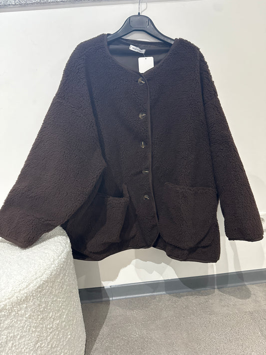 Teddyjacke overzise -1795- braun