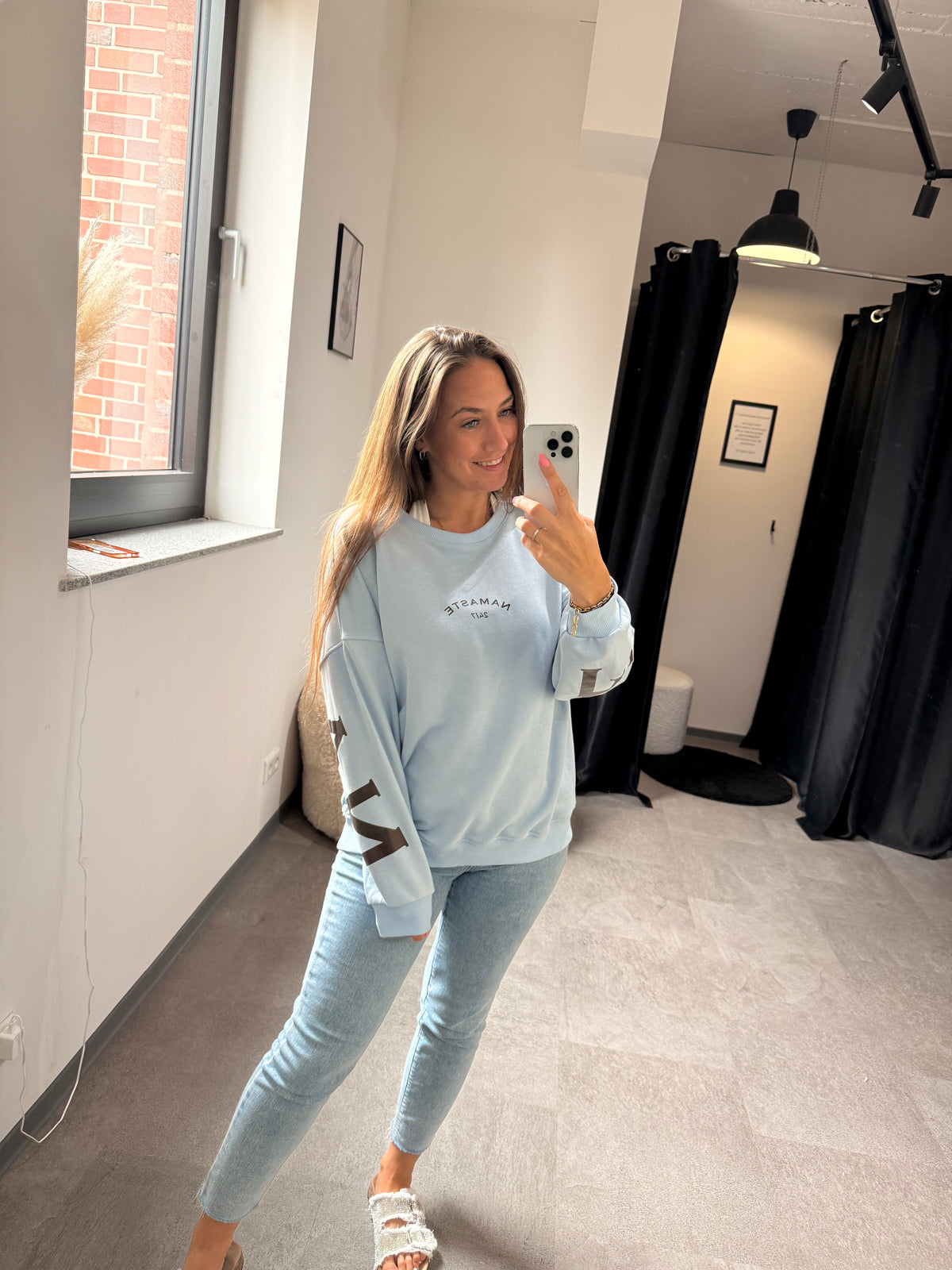PULLOVER NAMASTE -5888- HELLBLAU - Sarahs Modeboutique