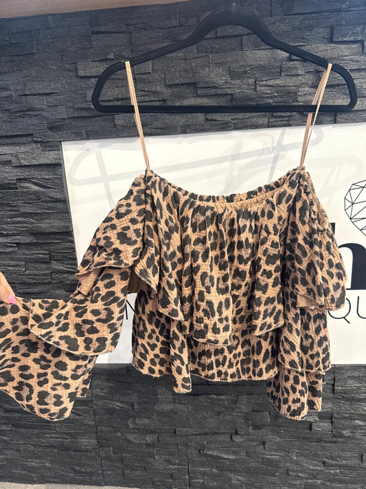 MUSSELINBLUSE SCHULTERFREI -1775a- - Sarahs Modeboutique