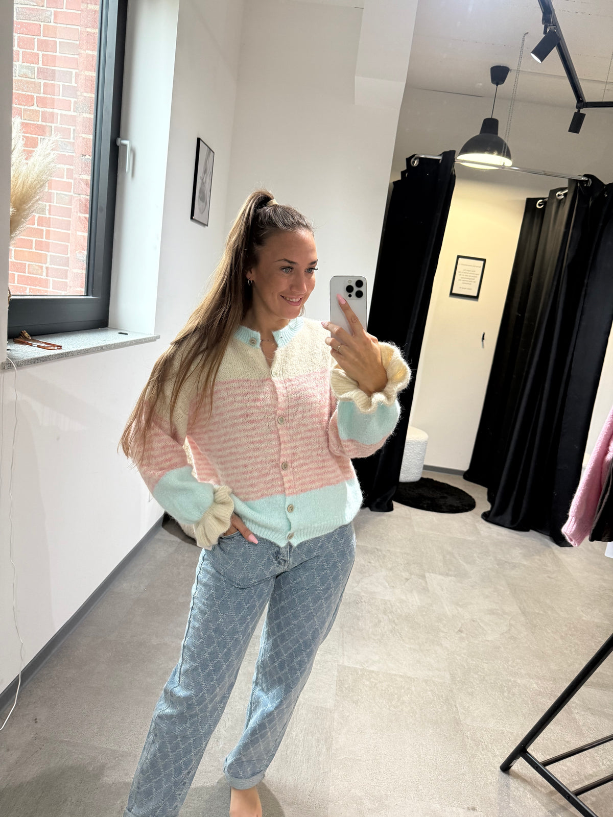 STRICKJACKE -6800- BLAU