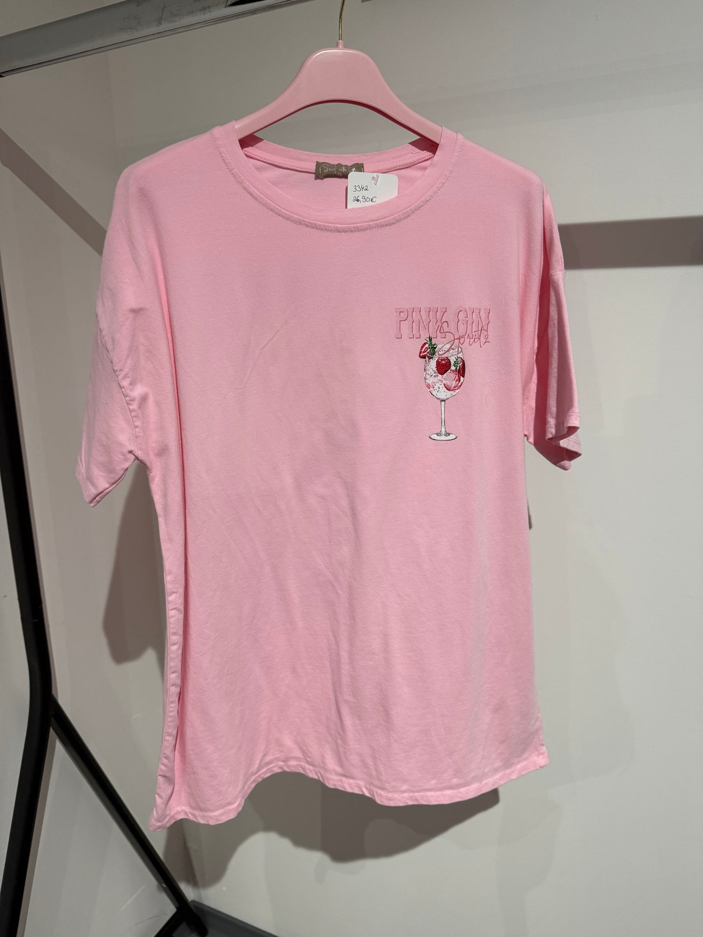 T-SHIRT PINKGIN SPRITZ -3342- ROSA - Sarahs Modeboutique