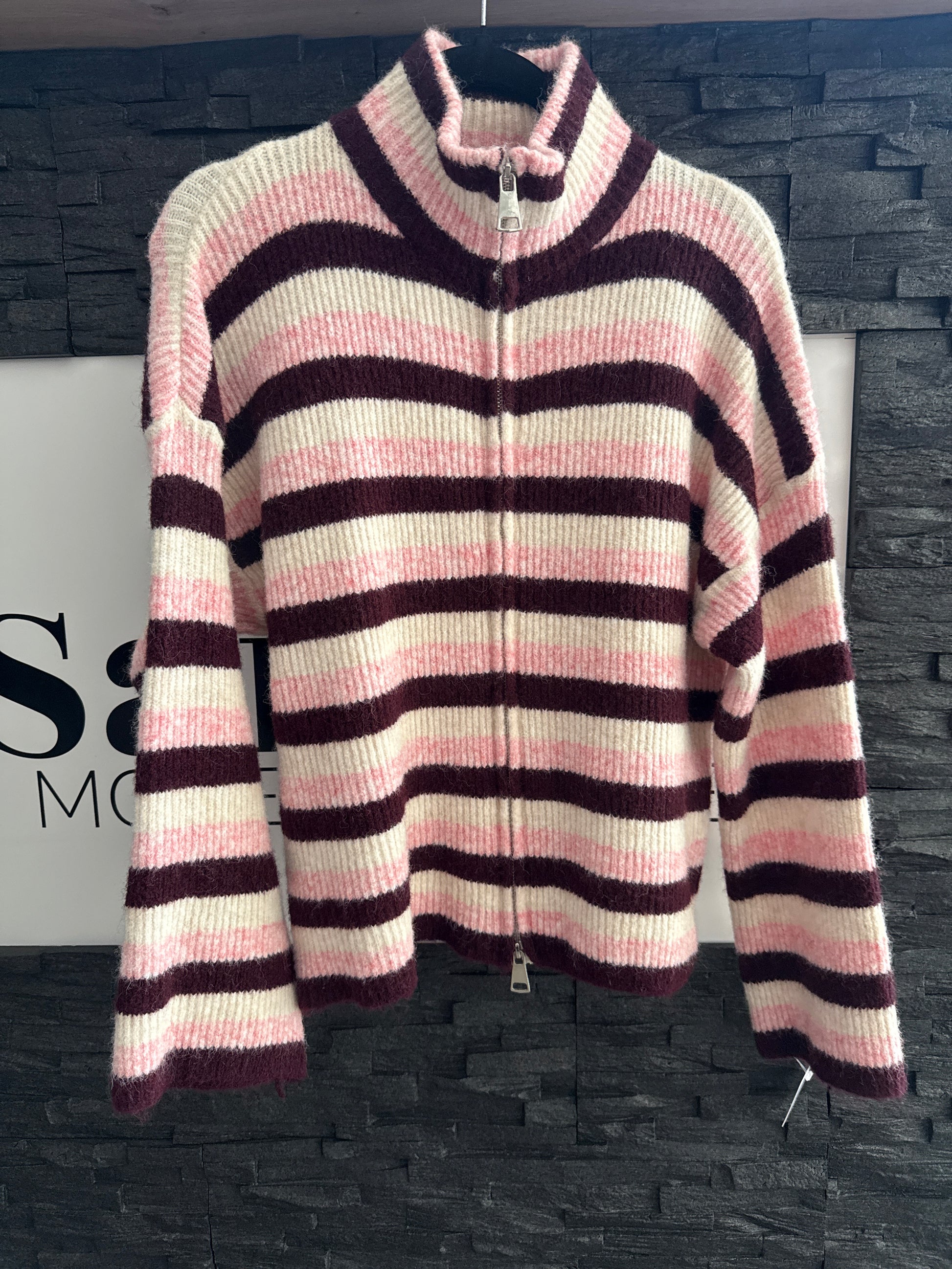 ZIP PULLOVER -3555- BORDEAUX - Sarahs Modeboutique