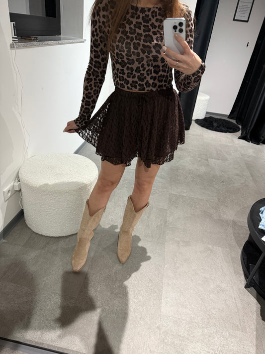 HOSENROCK AUS SPITZE Braun  -6892- - Sarahs Modeboutique