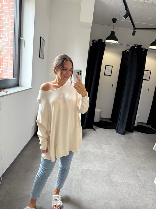 Pulli overzise -7551- CREME / BEIGE - Sarahs Modeboutique