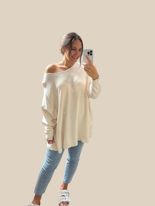 Pulli overzise -7551- CREME / BEIGE