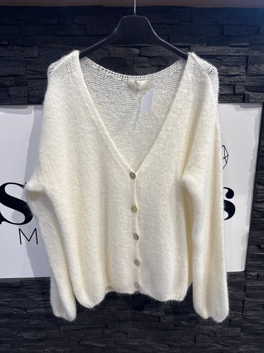 STRICKJACKE -6658- CREME - Sarahs Modeboutique